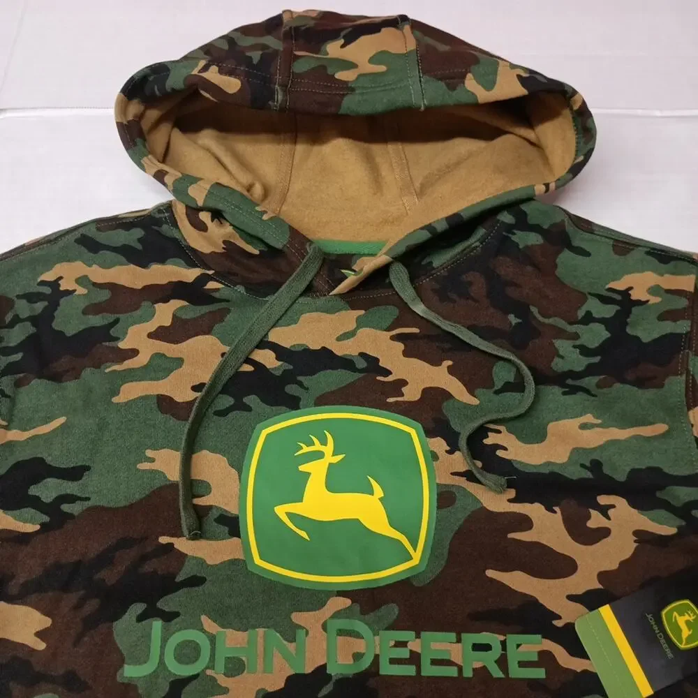 John Deere Core Graphic‎ Logo Hoodie Camouflage Men's Size S Small